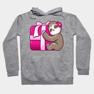 Sloth gift pink present Hoodie